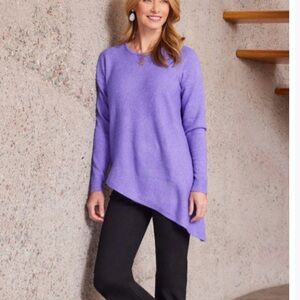NWT Karen Kane Asymmetric Lavender Long Sleeve Sweater Size M